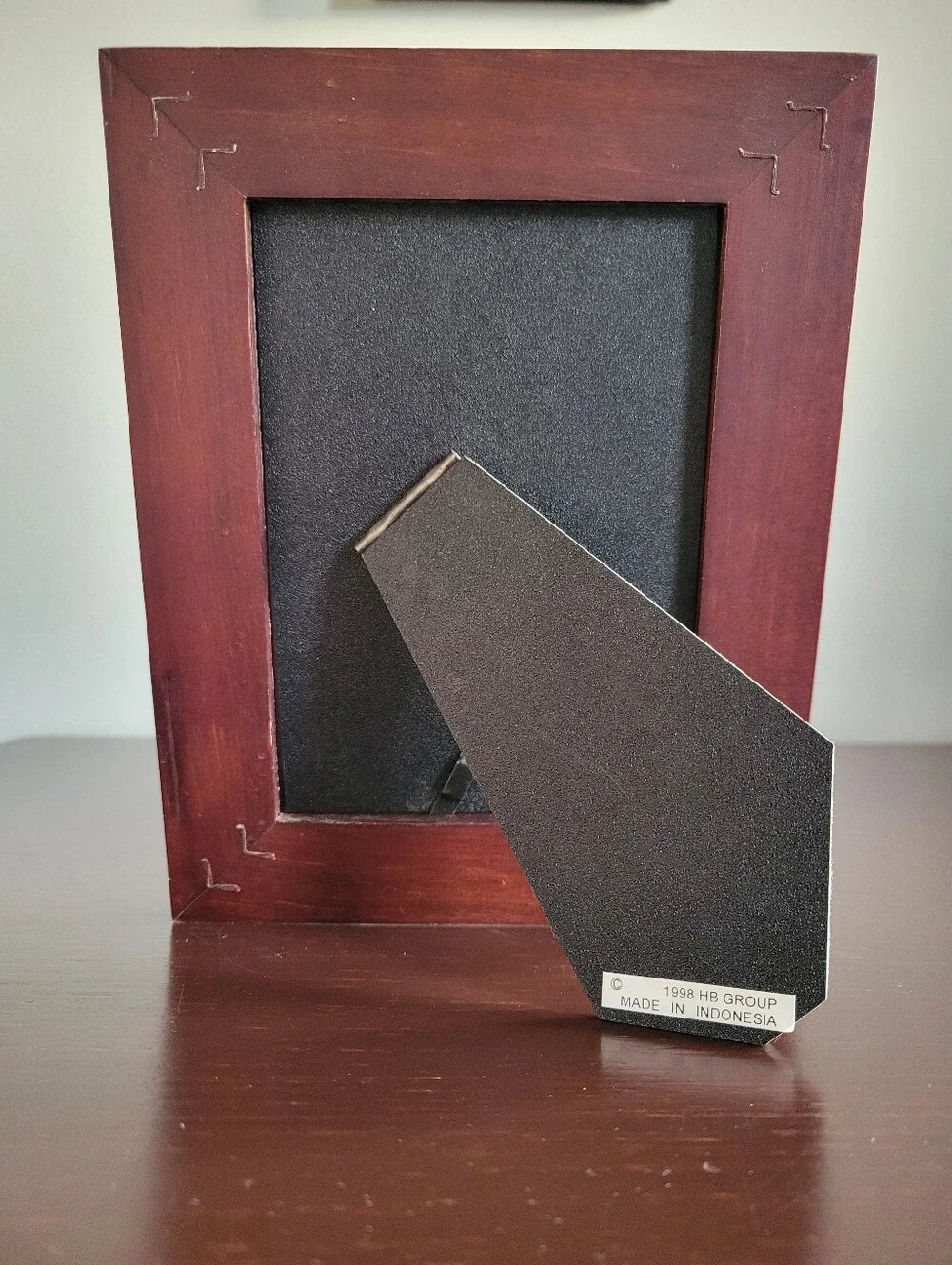 HB Group 90s Wood Brass Photo Frame 5.5